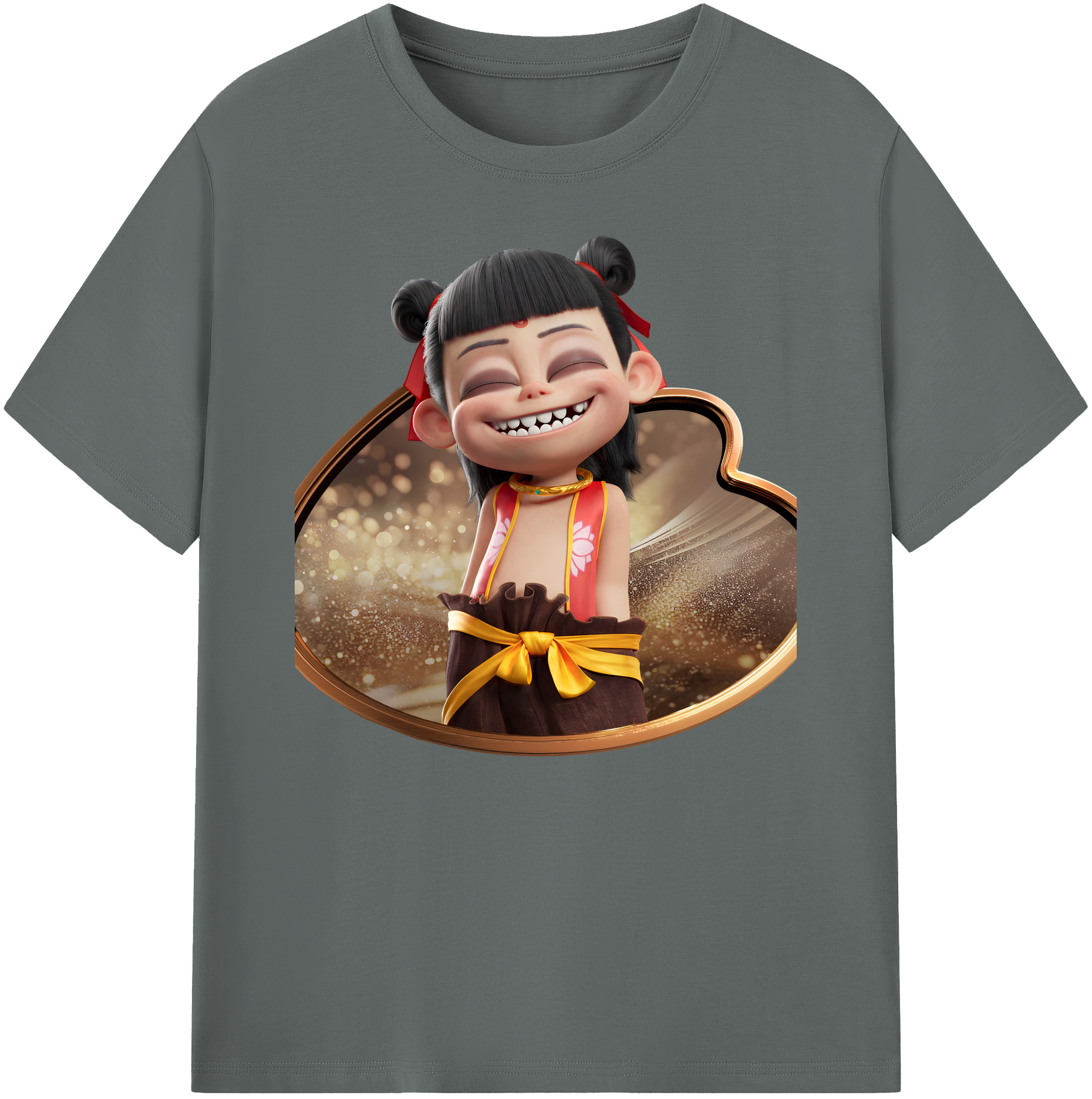 （画像用） Ne Zha 2 ナタ 魔童の大暴れ 綿100％ メンズ半袖Tシャツ｜肌触りやわらか＆通気性